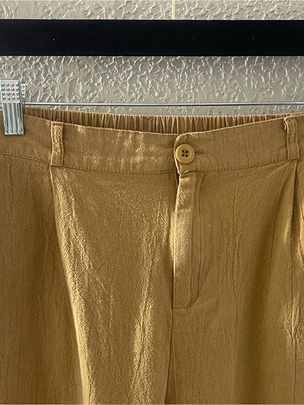 Women’s Wide-Leg Linen-Blend Pants in Mustard Medium - Picture 2 of 7